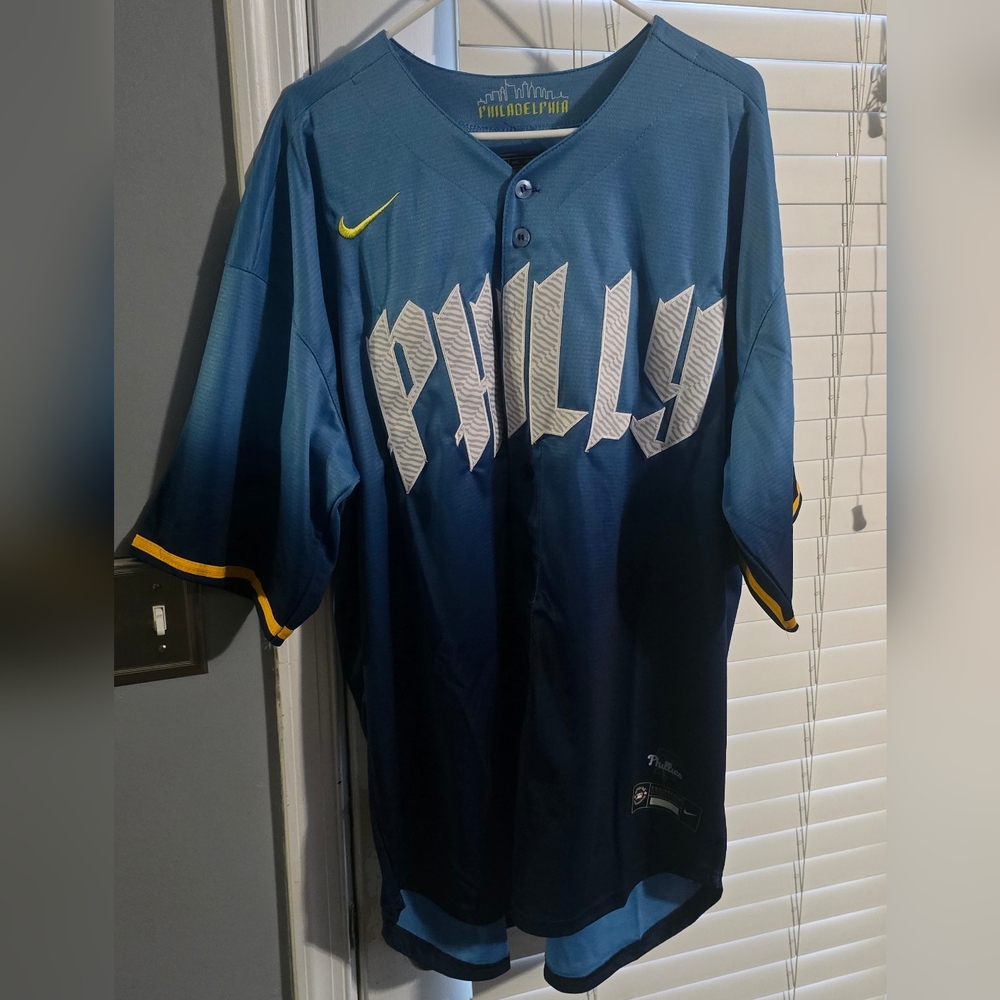 Bryson Stott Philadelphia Phillies City Connect Jersey. Mens Size XXXL